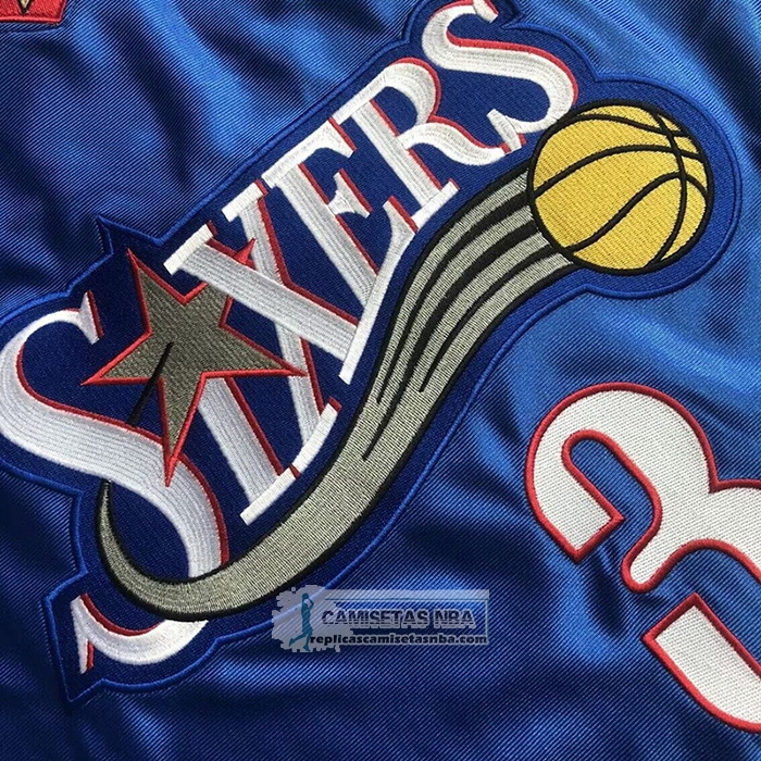 Camiseta Philadelphia 76ers Allen Iverson NO 3 Mitchell & Ness 2001-02 Azul